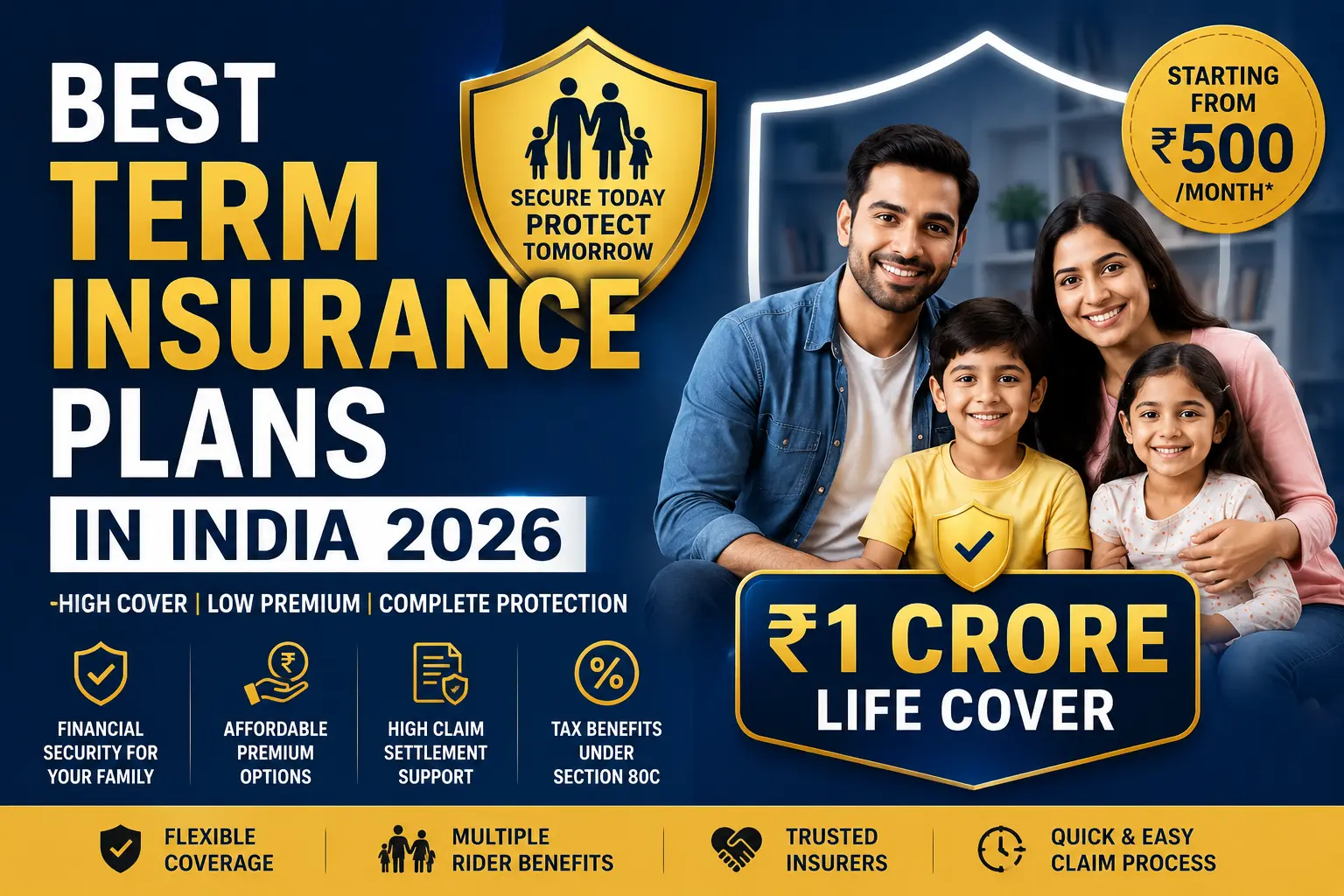 Best Term Insurance Plans in India 2026 – Compare Top Life Cover Policies