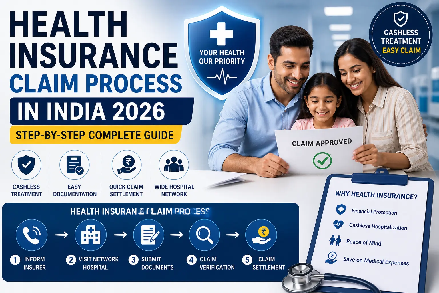 Health Insurance Claim Process in India 2026 – Step-by-Step Complete Guide